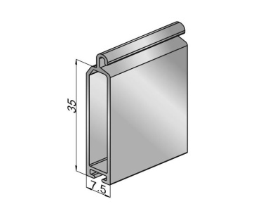 ALUTECH ESU9x35 Профиль концевой, алюминиевый, без вставки, шагрень