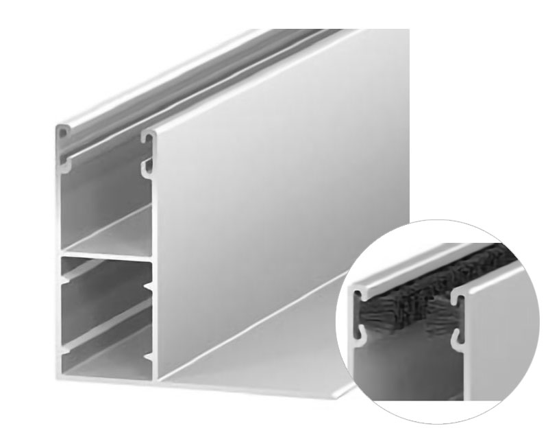ALUTECH GR53x60BE Шина направляющая, с вставкой-щеткой, шагрень
