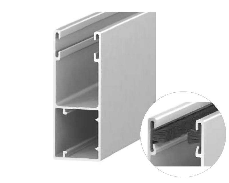 ALUTECH GRM66x27BE Шина направляющая, с вставкой-щеткой, шагрень