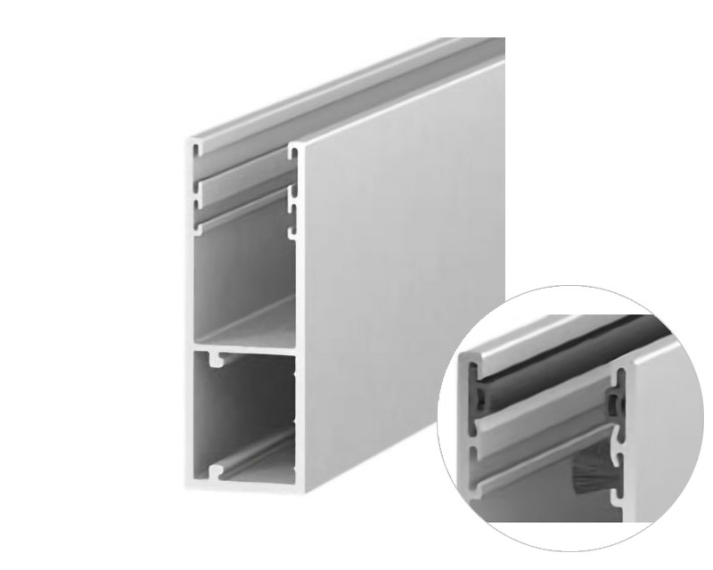ALUTECH GR90x34BE Шина направляющая, с вставкой и щеткой, шагрень