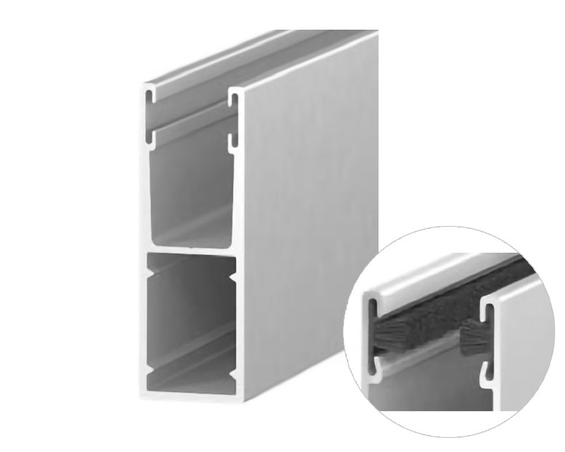 ALUTECH GR75x27BE Шина направляющая, с вставкой-щеткой, шагрень