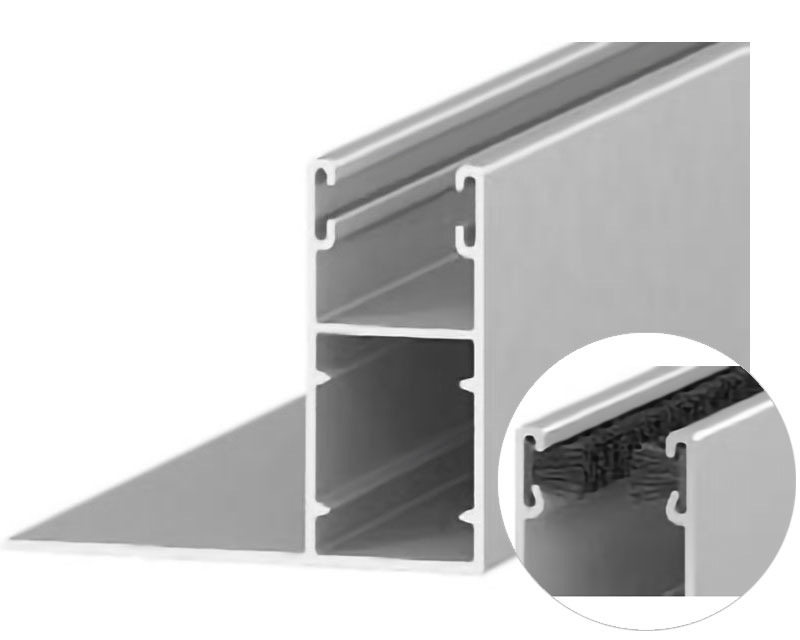 ALUTECH GR45x60BE Шина направляющая, с вставкой-щеткой, глянец