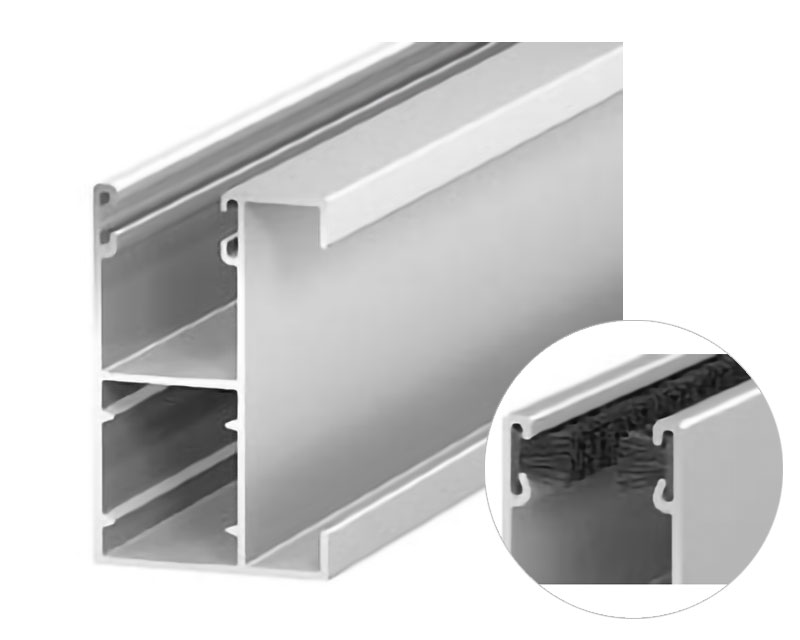 ALUTECH GR53x34BE Шина направляющая, с вставкой-щеткой, глянец
